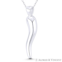 Italian Horn Corno Evil Eye Luck Charm .925 Sterling Silver 38mm (1.5in)... - $13.06+
