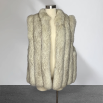 Vintage Natural Blue Fox Fur Vest Lays Furs Women&#39;s Large Lined - £208.74 GBP