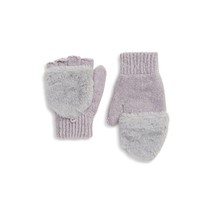 Capelli Girls Lavender Faux Fur Flip Chenille Mittens Fingerless Gloves One-Size - $17.81