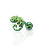 Chameleon Green lizard cartilage stud - €8,11 EUR