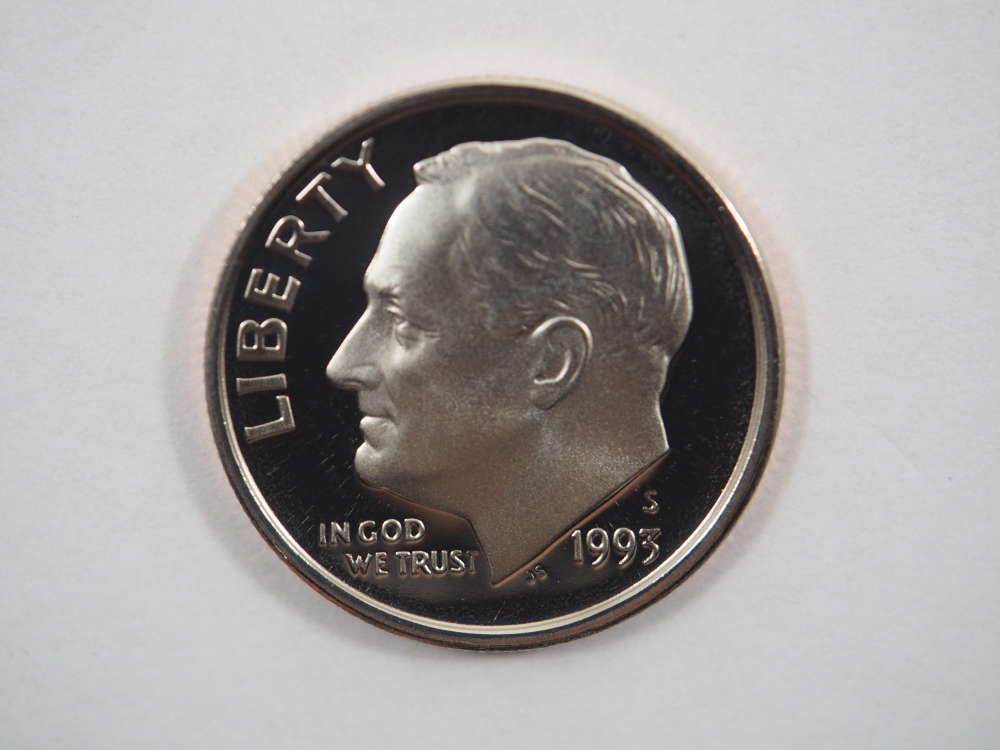 1993 S Roosevelt Clad Dime Proof GEM US Coin Proof (PF) - SKU 125USDMCL - $2.95