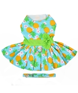  Hawaiian Turquoise Pineapple Luau Print Dress with Matching Leash Sizes... - €25,70 EUR