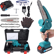 Mini Chainsaw 4 &amp; 6 Inch with 2 Batteries, Cordless Battery Powered   - £50.70 GBP