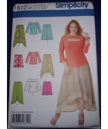 6Simplicity Misses/Women’s Skirts &amp; Knit Top Size 10-18 #1812 Uncut - £5.50 GBP