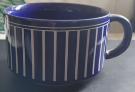 Curzon Soup Bowl Chili Stew Cooking Kitchen Blue and White Handle Stripe - $14.99