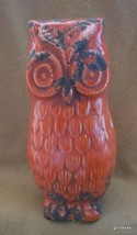 Dark Orange Ceramic Owl Made to Look Old 8&quot; NEW - $14.85