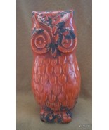 Dark Orange Ceramic Owl Made to Look Old 8&quot; NEW - £11.44 GBP