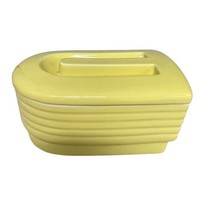 Westinghouse Yellow Ceramic Refrigerator Dish Bowl Lidded Hall China Art Deco - £24.23 GBP