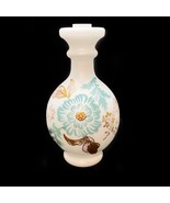 Table Lamp Body Center Parts Floral Turquoise Gold White Glass Vintage G... - £35.58 GBP