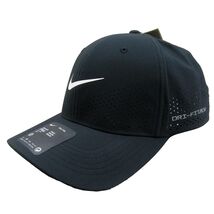 Nike Dri-Fit ADV Rise Structured Swoosh Black Hat Cap Size M/L NEW FB563... - $26.99