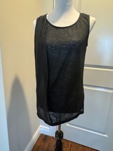 The Wrights Black Tank Top SZ M Linen Knit EUC - $38.61