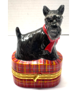 RGA Scottish Terrier Hinged Trinket Box Tartan Plaid with Bone Clasp VTG... - $276.80 MXN