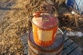 VINTAGE  STEEL PROTECTOSEAL 5 GALLON RED SAFETY CAN - £36.67 GBP