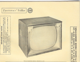 1956 WELLS-GARDNER 321A59C TELEVISION Tv Photofact MANUAL 321A59CT-A-554... - $9.89