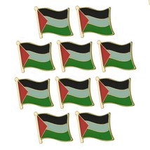 10 PALESTINE FLAG PINS 0.5&quot; Palestinian Pride Lapel Pin Hat Tie Tack Bad... - £11.93 GBP