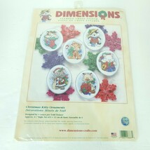 2002 Dimensions Christmas Kitty Cat Ornaments Stamped Cross Stitch Kit 8... - $33.65