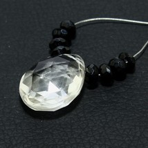 Crystal Quartz Faceted Pear Spinel Bead Briolette Natural Loose Gemstone Jewelry - £2.35 GBP