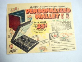 1956 Ad Smith Brothers Cough Drops Personalized Wallet - $7.99