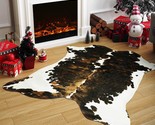 Amearea Faux Cow Hide Rug, Premium Cow Print Rugs For Bedroom, Big Cowhi... - $51.98