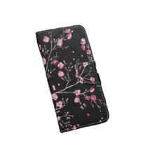 Anymob Samsung Case Black and Pink Flower Cartoon Flip Leather Wallet Phone  - £22.59 GBP