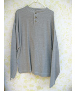 Men’s thermal T Shirt Trails End Henley Gray XL long sleeve 3 button NWOT - $16.96