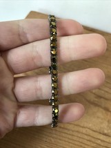 Swarovski Stretch Bronze Brown Crystal Silver Gold Bracelet w Gift Tag Bag - $49.99