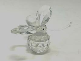Crystal Flying Butterfly with Crystal Ball Base Figurine Collection Cut Glass - £11.91 GBP