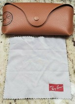Ray Ban Sunglasses Eye glasses Sunglass case Brown leather Case &amp; cleaning cloth - £9.52 GBP