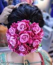 Indian Women Artificial Floral Hair Accessories Fashion Wedding Vani Gaj... - $31.00