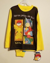 Pokemon Boys Pajamas NWT Size 6/7 Gotta Catch &#39;Em All Long Sleeve Pikachu - £11.72 GBP