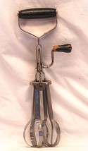 Eggbeater Hand Mixer Black Wooden Handle Unmarked Vintage - £11.62 GBP