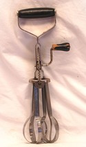 Eggbeater Hand Mixer Black Wooden Handle Unmarked Vintage - £11.83 GBP