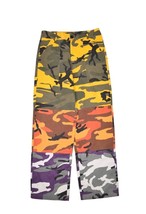Multicolor Camo Pants Womens L Cut &amp; Sew Fatigue Relaxed Fit Military Urban - £29.56 GBP