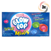 3x Packs | Charms Assorted Flavor Blow Pop Minis Theater Box Candy | 3.5oz - £11.12 GBP