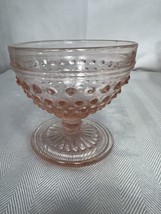 Vintage Anchor Hocking Hob Nail Pink Sherbet Dessert Wine Glasses Set Of 4 - £30.54 GBP