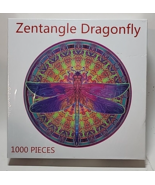 Bgraamiens Zentangle Dragonfly Color Challenge Round Jigsaw Puzzle - 100... - £18.59 GBP