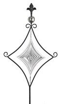 Diamond Wind Spinner Suncatcher Stake 63&quot; High Double Pronged Stainless Steel - £62.09 GBP