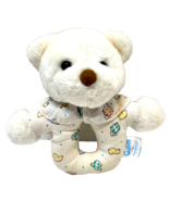 Vintage Carters Prestige Toy Co Plush White Bear Baby Infant Rattle 6 inch - £20.02 GBP