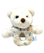 Vintage Carters Prestige Toy Co Plush White Bear Baby Infant Rattle 6 inch - £19.13 GBP