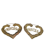 Chunky Princess Earrings Bamboo Thick Heart Shaped Hoop Dangle Fashion 2... - £15.87 GBP