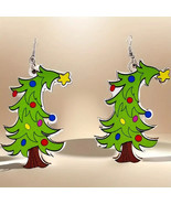 Wooville Tree Earrings Grinch Tree Grump Christmas Tree - $7.66