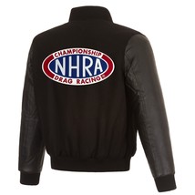 NHRA JH Design Wool Leather Reversible Jacket Embroidered  Patch Logos B... - $249.99