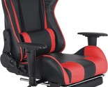 Gaming Chair By Comfty With Fold-Away Footrest, Height Adjustable, Black... - $257.99