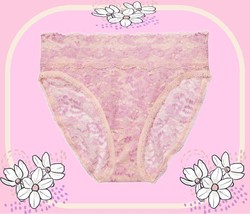 XXL Pink Berry THELACIE Full Floral Lace Victorias Secret High Leg Brief Pantie - £11.21 GBP