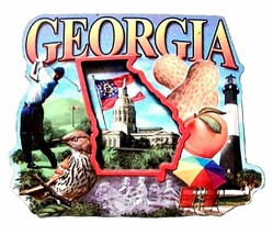 Georgia Montage Artwood Fridge Magnet - £6.25 GBP