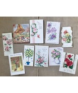 Ephemera Vintage Floral Greeting Card Lot 1940s 1950s Flowers Crafts Jou... - £4.83 GBP