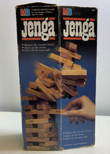 Vtg New Original Jenga Wood Block Stacking Game 4793 Complete 1986 - £15.86 GBP