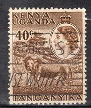 1954 Queen Elizabeth II and Landscapes Lions 10 C Kenya Uganda and Tanganyika Po - £7.84 GBP