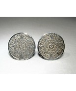 Vintage Mayan Calendar Cuff Links Sterling Silver C2421 - £50.31 GBP