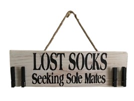 Lost Sock Rustic Wooden Signs, Handmade Laundry Sign, Laundry room Decorations,  - £15.81 GBP